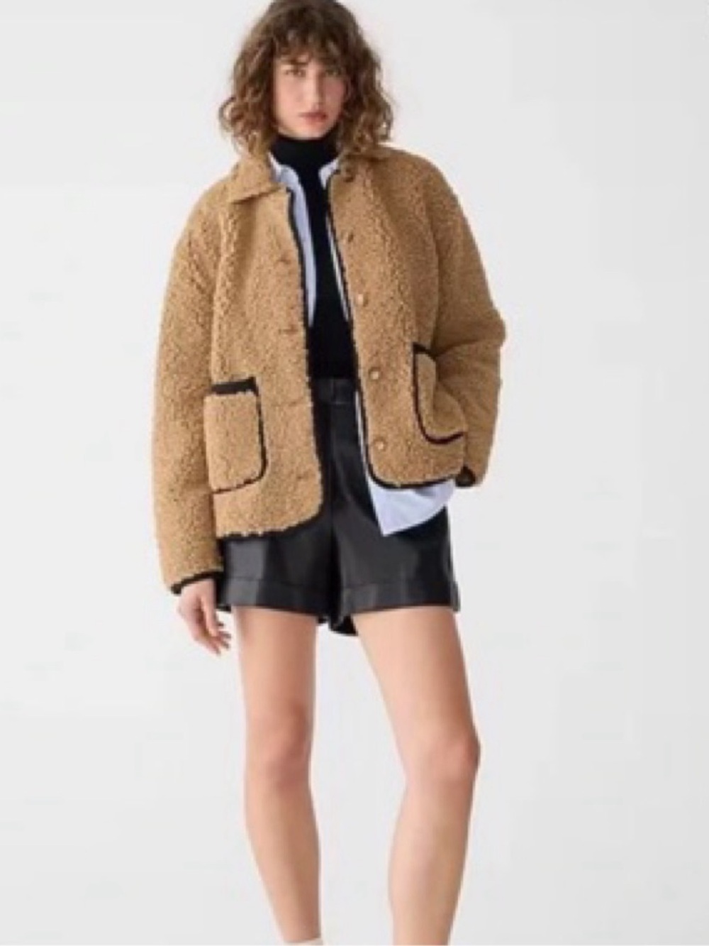 J.Crew Faux-Sherpa Teddy Barn quite luxury Cabincore Cozy-Chic Jacket